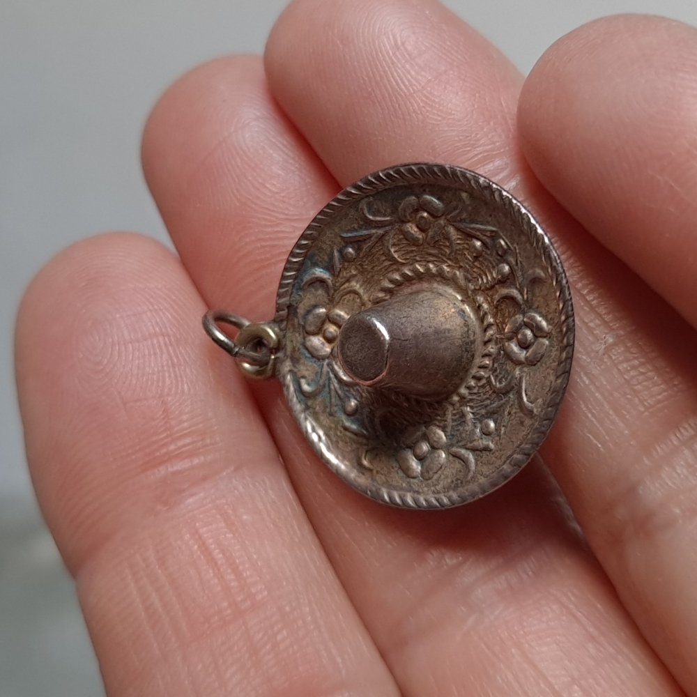 Sterling Mexican Sombrero Hat Charm